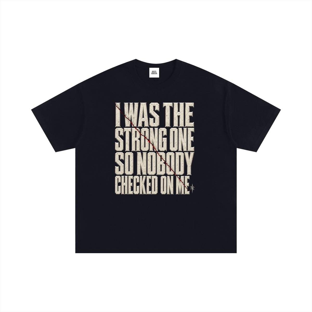 NOIR CARTEL UNSAID II — The Strong One 250 GSM Oversized Tee — Black