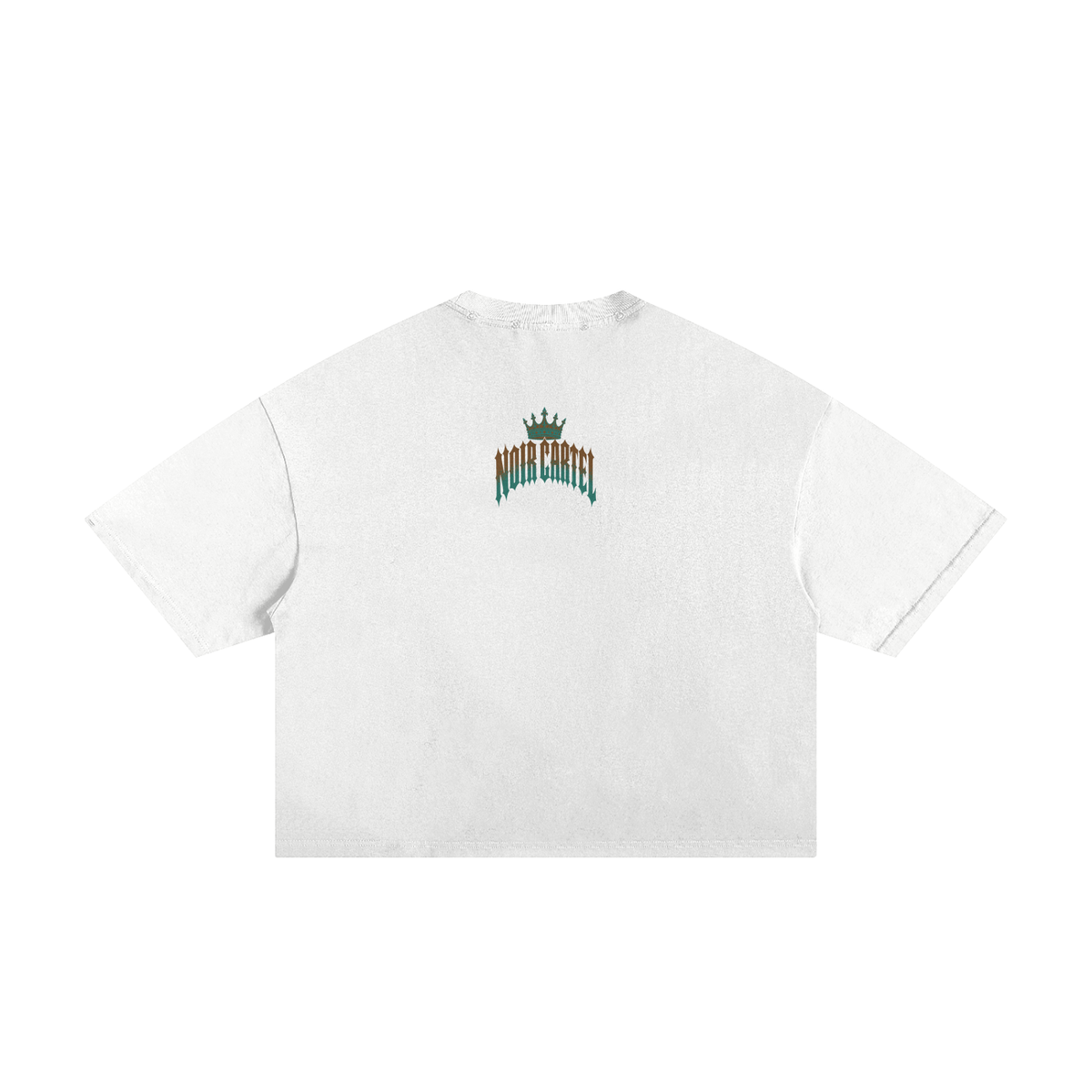 NOIR CARTEL MADE MEN — Blood Oath — Teal & Rust Frayed Boxy Tee