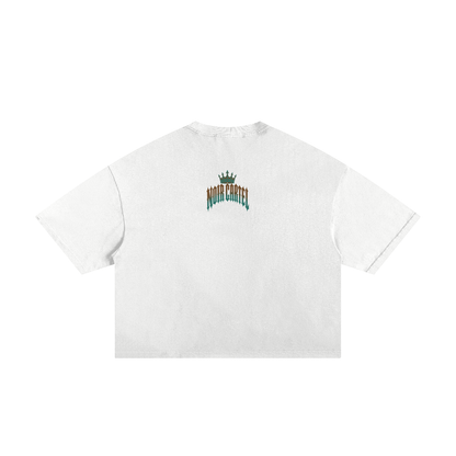 NOIR CARTEL MADE MEN — Blood Oath — Teal & Rust Frayed Boxy Tee
