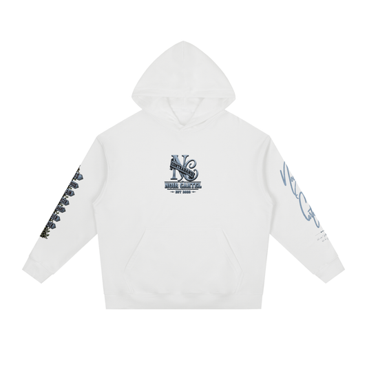 NOIR CARTEL CONTRABAND — Cartel Status 380 GSM Heavyweight Hoodie — White