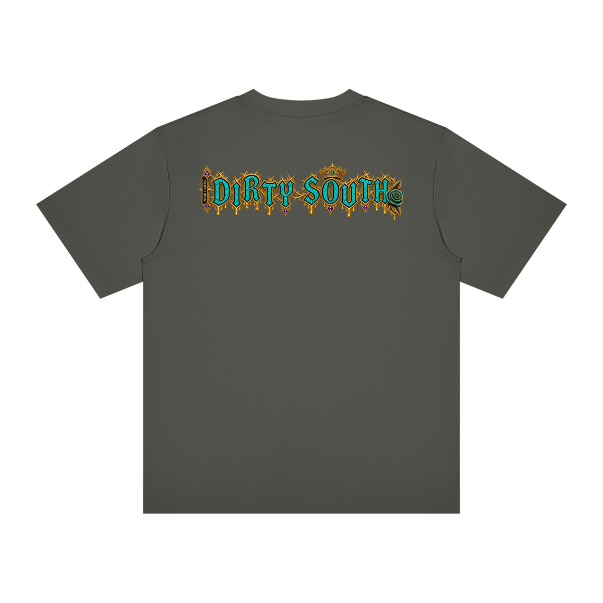 NOIR CARTEL HOOD DIVISION — Wild Hood — Down South Regular Crewneck Tee — Dark Gray