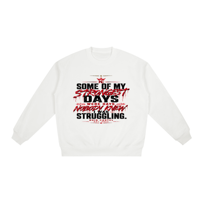 NOIR CARTEL UNSAID — My Strongest Days Oversized Drop Shoulder Crewneck Sweatshirt — White
