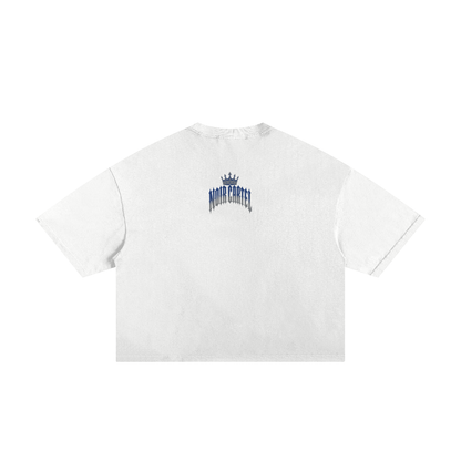 NOIR CARTEL MADE MEN — Blood Oath — Blue Frayed Boxy Tee