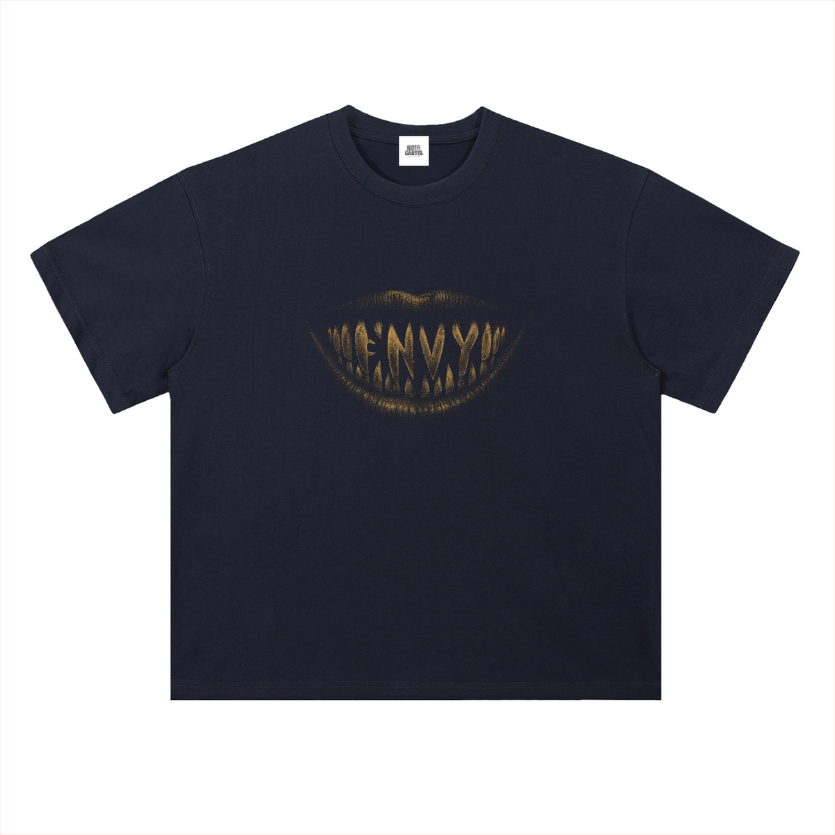 NOIR CARTEL FRENEMIES — Smiling Faces — Gold Heavyweight Drop Shoulder Cotton Tee