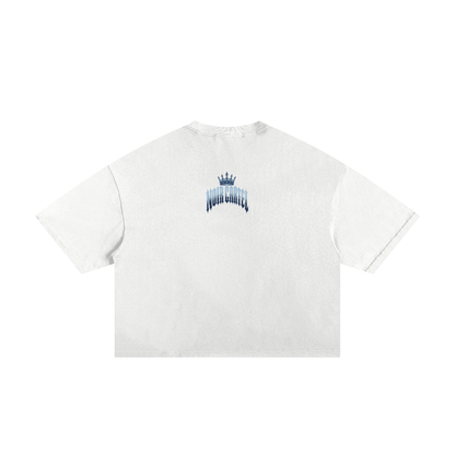 NOIR CARTEL MADE MEN — Blood Oath — Blue Frayed Boxy Tee