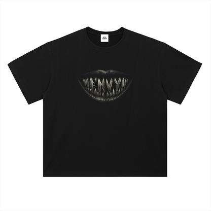 NOIR CARTEL FRENEMIES — Smiling Faces — Khaki Heavyweight Drop Shoulder Cotton Tee