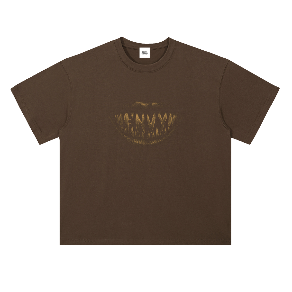 NOIR CARTEL FRENEMIES — Smiling Faces — Gold Heavyweight Drop Shoulder Cotton Tee