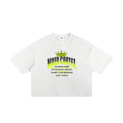 NOIR CARTEL MADE MEN — Blood Oath — Neon Lime Frayed Boxy Tee