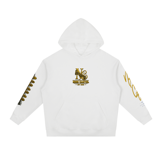 NOIR CARTEL CONTRABAND — Cartel Status 380 GSM Heavyweight Hoodie — White