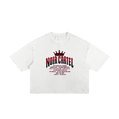 NOIR CARTEL MADE MEN — Blood Oath — Wine Frayed Boxy Tee