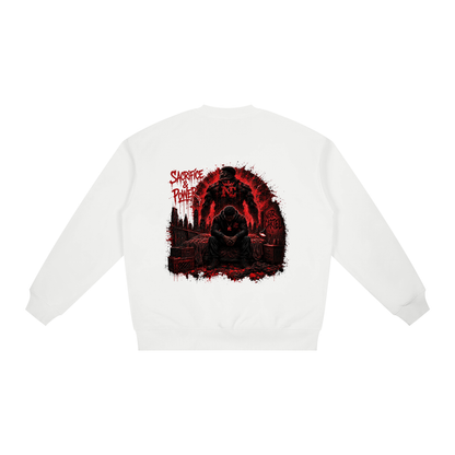 NOIR CARTEL UNSAID — My Strongest Days Oversized Drop Shoulder Crewneck Sweatshirt — White
