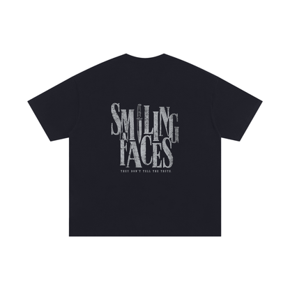 NOIR CARTEL FRENEMIES — Smiling Faces SF-02 250 GSM Oversized Tee — Black