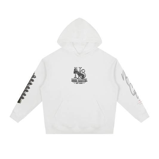 NOIR CARTEL CONTRABAND — Cartel Status 380 GSM Heavyweight Hoodie — White
