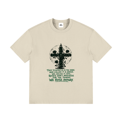 NOIR CARTEL OVERGROWTH — Rose Gospel — Green Drop Shoulder Cotton Tee