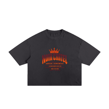 NOIR CARTEL MADE MEN — Blood Oath — Orange Frayed Boxy Tee