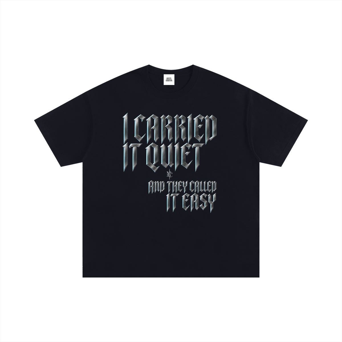 NOIR CARTEL UNSAID — I Carried It Quiet Oversized Cotton Tee — Black