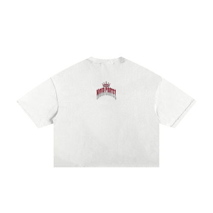 NOIR CARTEL MADE MEN — Blood Oath — Wine & Bone Frayed Boxy Tee