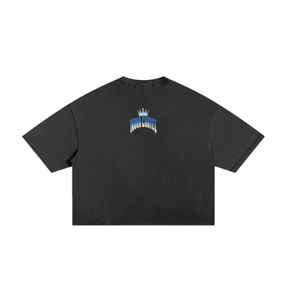 NOIR CARTEL MADE MEN — Blood Oath — Ice Blue Frayed Boxy Tee