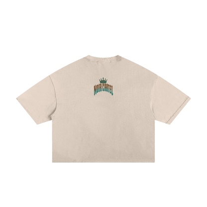 NOIR CARTEL MADE MEN — Blood Oath — Teal & Rust Frayed Boxy Tee