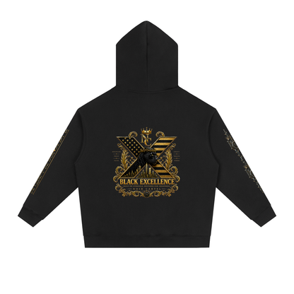 NOIR CARTEL BLACK EXCELLENCE — Excellence X Essential Heavyweight Drop-Shoulder Hoodie — Black