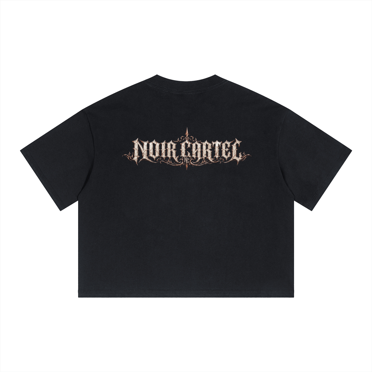 NOIR CARTEL UNSAID — Scars Still Shine Boxy Drop Shoulder Crop Tee — Black