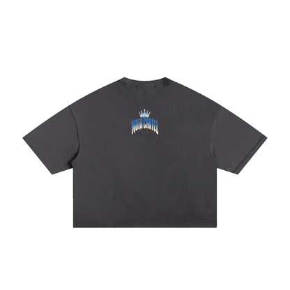 NOIR CARTEL MADE MEN — Blood Oath — Ice Blue Frayed Boxy Tee