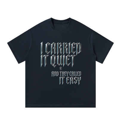 NOIR CARTEL UNSAID — I Carried It Quiet Oversized Tee — Navy Blue