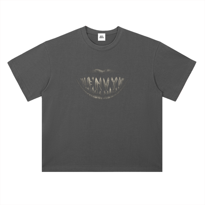 NOIR CARTEL FRENEMIES — Smiling Faces — Bone Heavyweight Drop Shoulder Cotton Tee