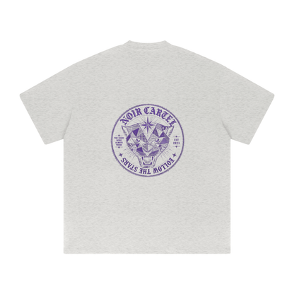 NOIR CARTEL QUILTED CODE — Follow the Stars — Purple Heavyweight Drop Shoulder Tee