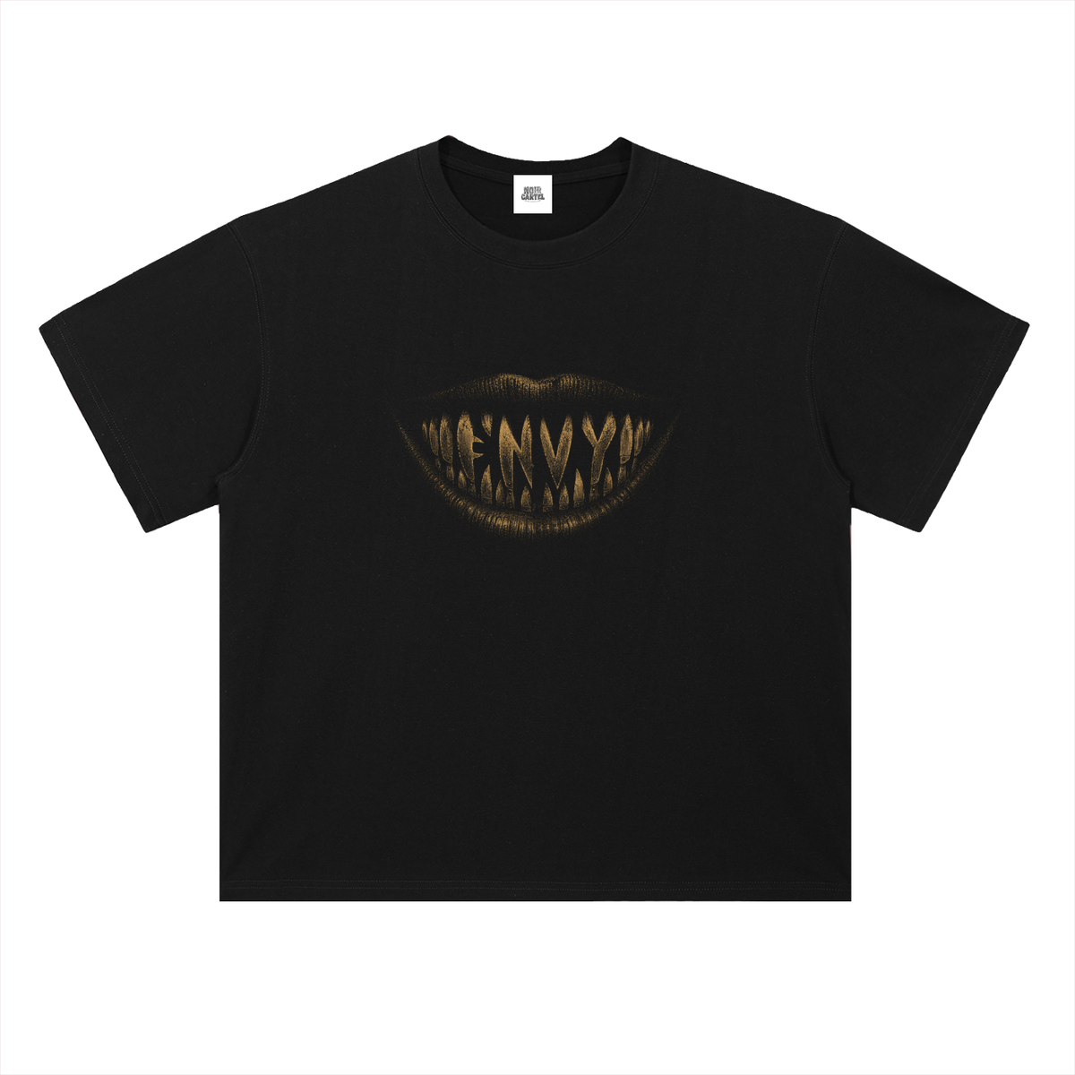 NOIR CARTEL FRENEMIES — Smiling Faces — Gold Heavyweight Drop Shoulder Cotton Tee
