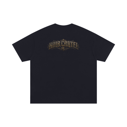 NOIR CARTEL UNSAID — The Crack Is Where They Put the Gold Oversized Cotton Tee — Black