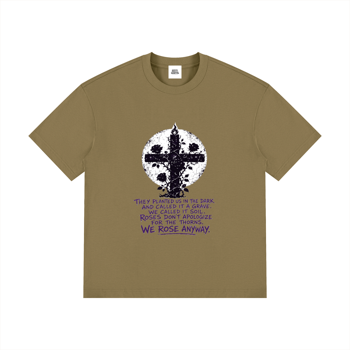 NOIR CARTEL OVERGROWTH — Rose Gospel — Purple Drop Shoulder Cotton Tee