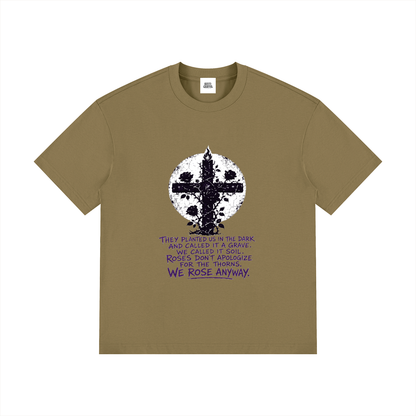 NOIR CARTEL OVERGROWTH — Rose Gospel — Purple Drop Shoulder Cotton Tee