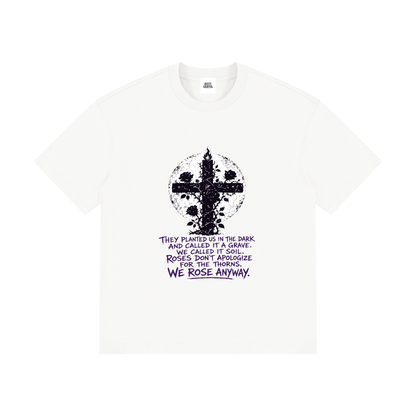 NOIR CARTEL OVERGROWTH — Rose Gospel — Purple Drop Shoulder Cotton Tee