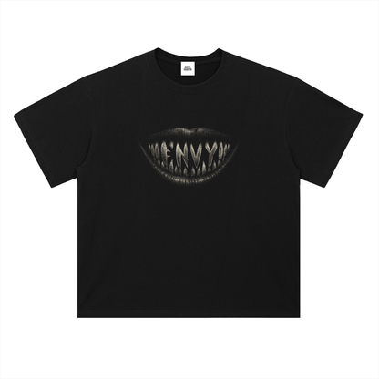 NOIR CARTEL FRENEMIES — Smiling Faces — Bone Heavyweight Drop Shoulder Cotton Tee