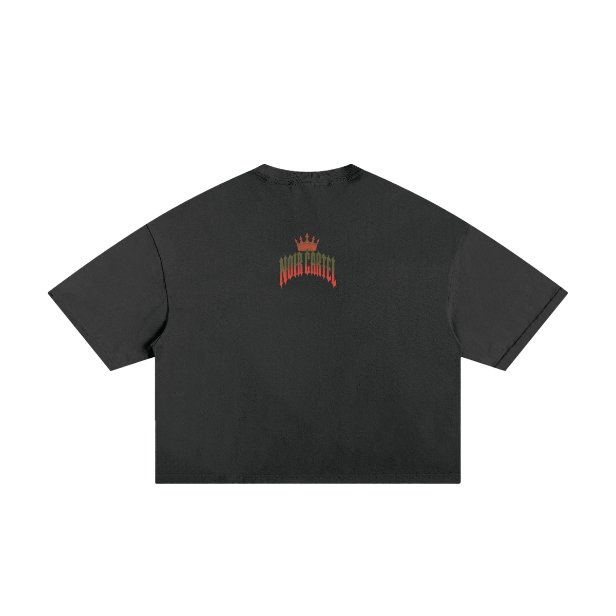 NOIR CARTEL MADE MEN — Blood Oath — Red & Green Frayed Boxy Tee — Black