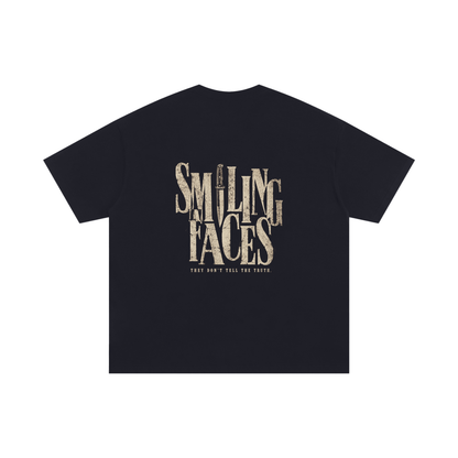 NOIR CARTEL FRENEMIES — Smiling Faces SF-06 250 GSM Oversized Tee — Black