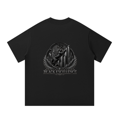 NOIR CARTEL BLACK EXCELLENCE — Laurel Monogram Oversized Tee — Black