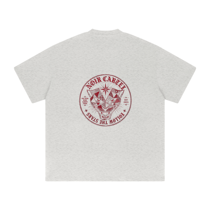 NOIR CARTEL QUILTED CODE — Follow the Stars — Red Heavyweight Drop Shoulder Tee