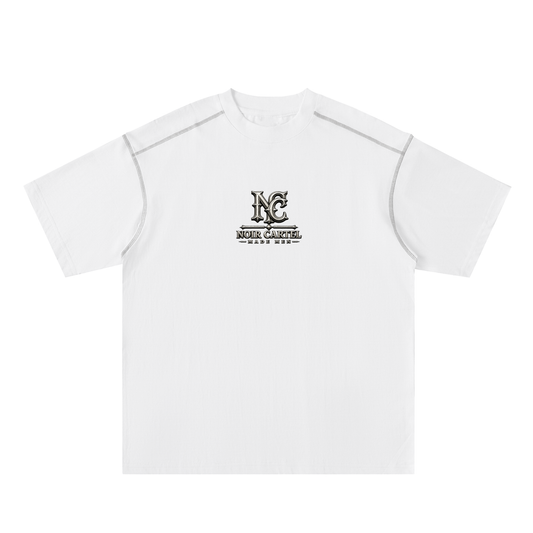 NOIR CARTEL 240 GSM Contrast-Stitched Oversized Tee