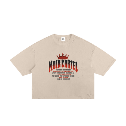 NOIR CARTEL MADE MEN — Blood Oath — Rust Frayed Boxy Tee