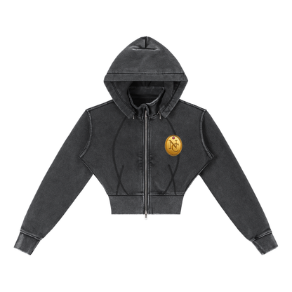 Heart Ties cropped hoodie front