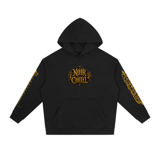 NOIR CARTEL Gold Teeth God Heavyweight Hoodie — Black