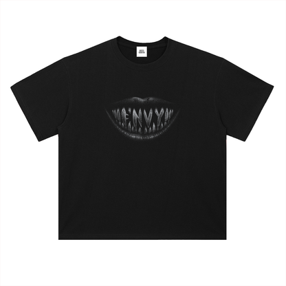 NOIR CARTEL FRENEMIES — Smiling Faces — Gray Heavyweight Drop Shoulder Cotton Tee