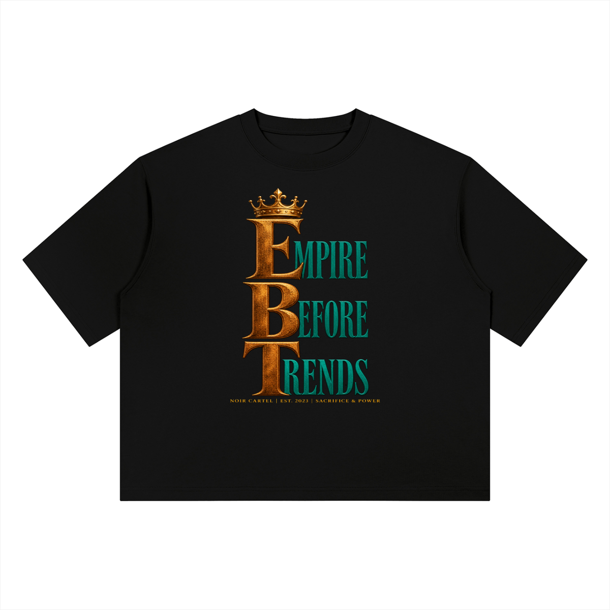 NOIR CARTEL UNSAID — EBT BABY “EARNED, NOT TAKEN” 420 GSM Boxy Tee — Black