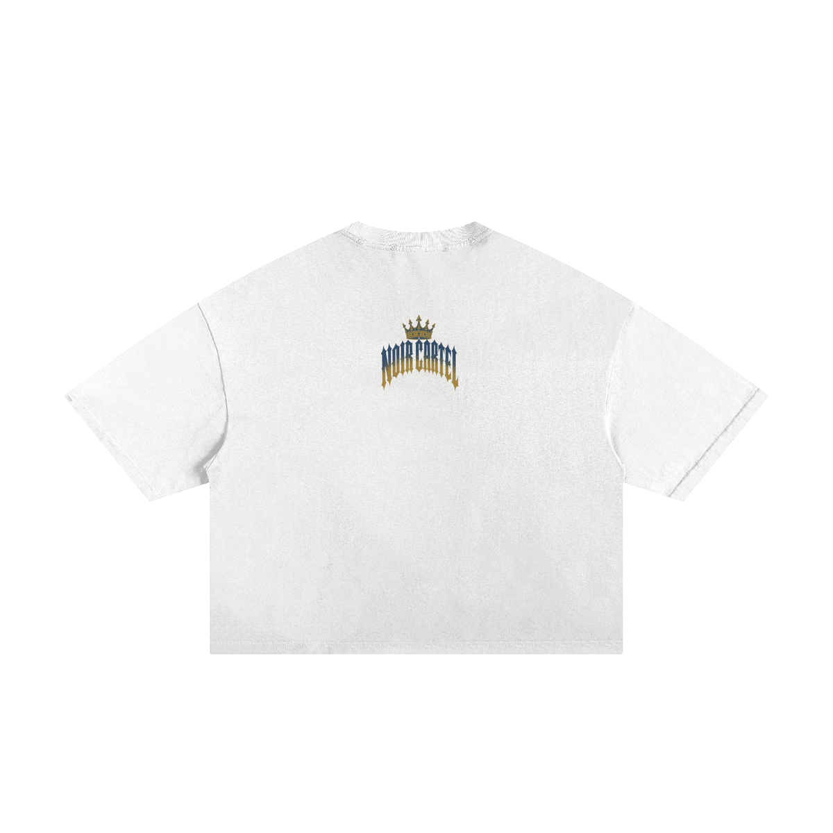 NOIR CARTEL MADE MEN — Blood Oath — Navy & Gold Frayed Boxy Tee