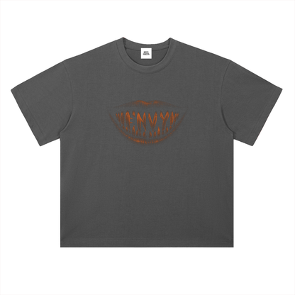NOIR CARTEL FRENEMIES — Smiling Faces — Orange Heavyweight Drop Shoulder Cotton Tee
