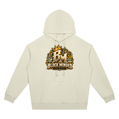 NOIR CARTEL BLOCKNOMICS — Block Minded Oversized Drop Shoulder Hoodie — Beige Camel
