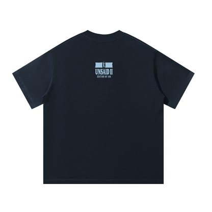 NOIR CARTEL UNSAID — I Carried It Quiet Oversized Tee — Navy Blue