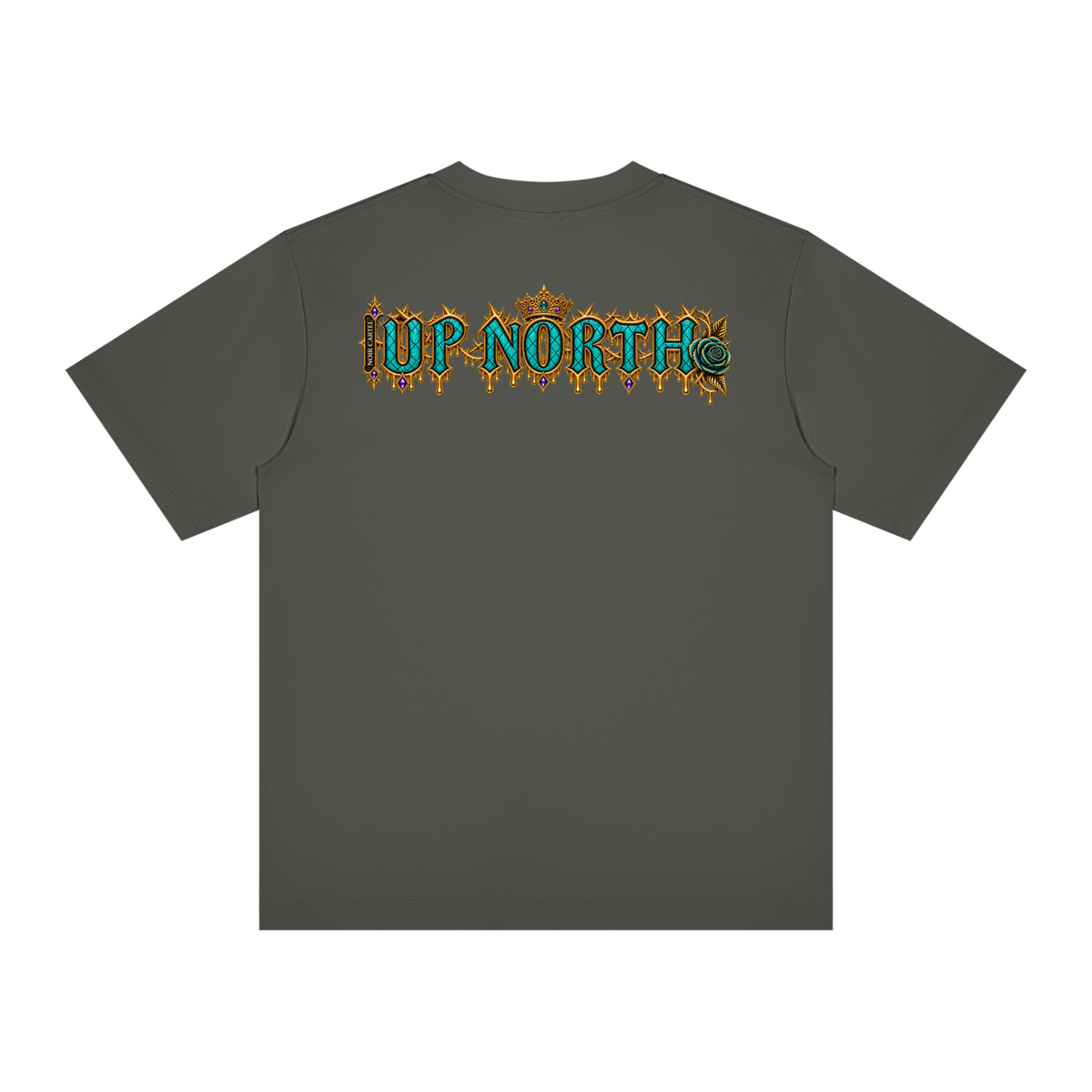 NOIR CARTEL HOOD DIVISION — Wild Hood — Up North Regular Crewneck Tee — Dark Gray